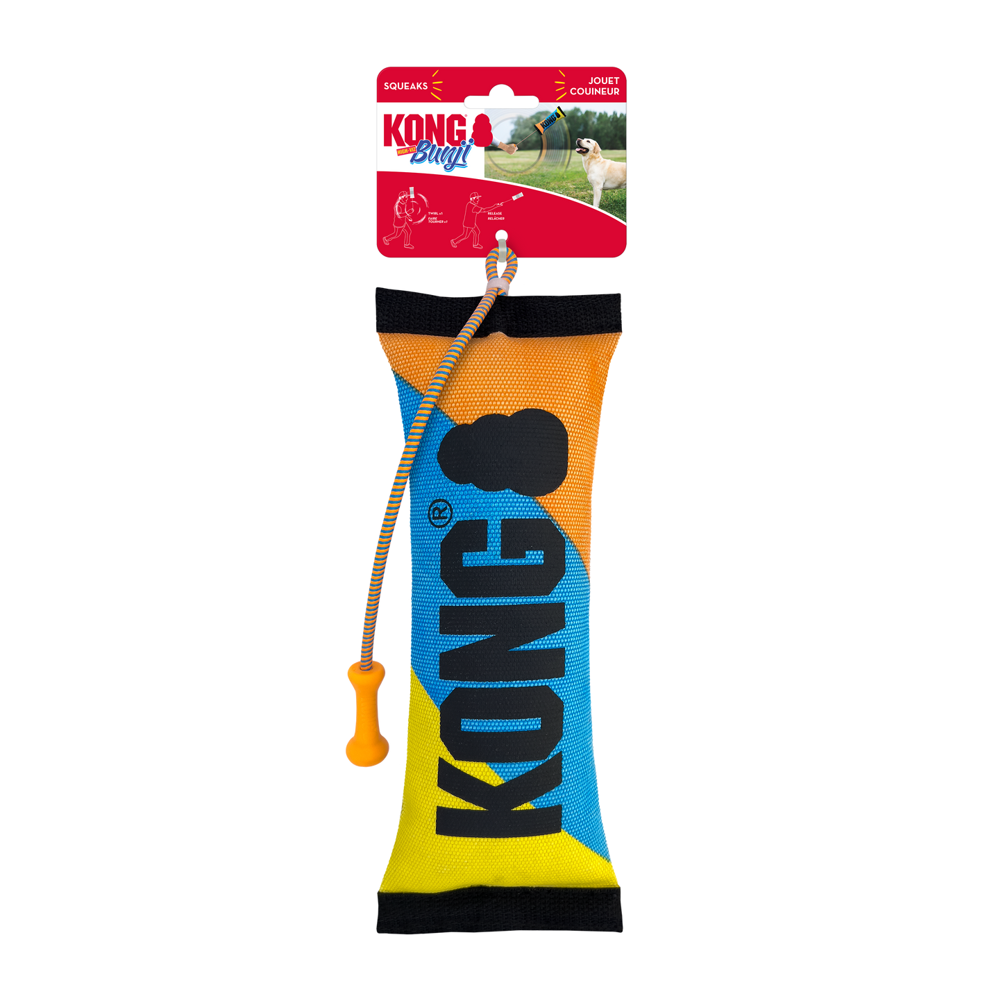 KONG Bunji High-Viz Bumper Dog Toy Assorted Color Medium 035585529240