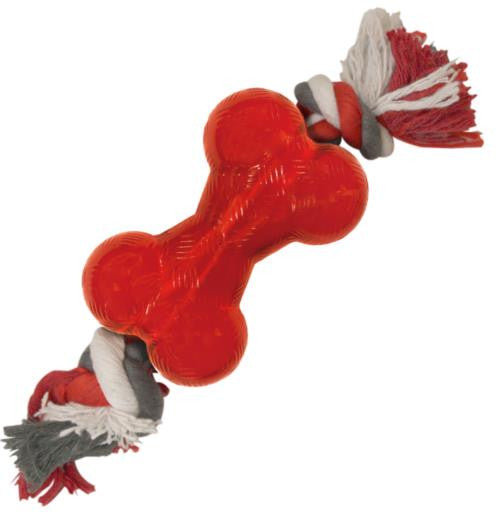 Ethical Play Strong Bone Mini W/Rope Red Dog Toy 3.5" {L+b}603052 077234541029