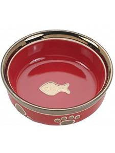 Ethical Ritz Copper Rim Cat Dish Red 5" {L+b}773751 077234068861