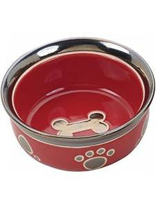 Ethical Ritz Copper Rim Dog Dish Red 5" {L+b}773754 077234068878
