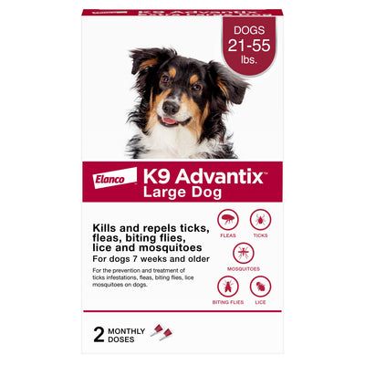 Elanco K9 Advantix Topical Flea & Tick Treatment & Prevention for Dogs 2-Month Supply Large Dogs (21-55 Lbs) 727804566555