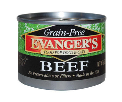 Evanger’s Grain - Free Wet Dog & Cat Food Beef 6oz 24pk