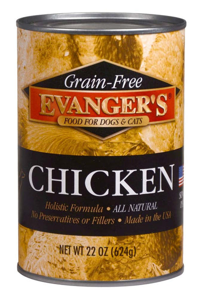 Evanger's Grain-Free Wet Dog & Cat Food Chicken 20.2oz 12pk