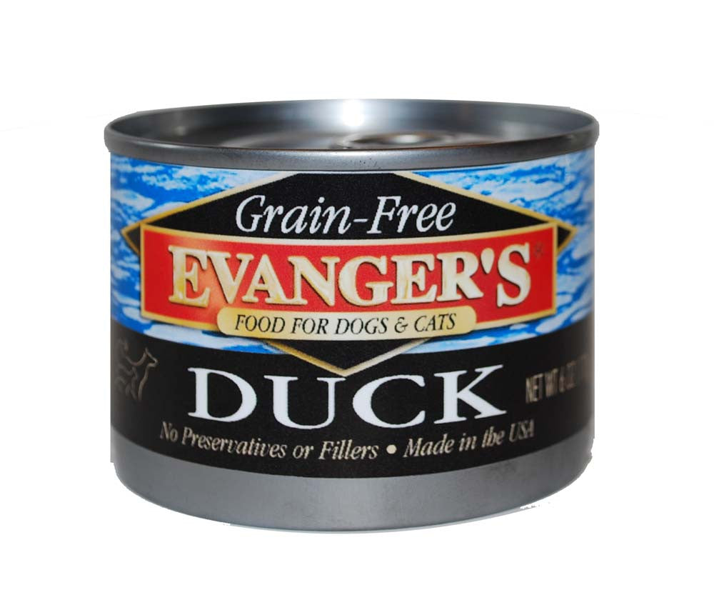 Evanger's Grain-Free Wet Dog & Cat Food Duck 6oz 24pk