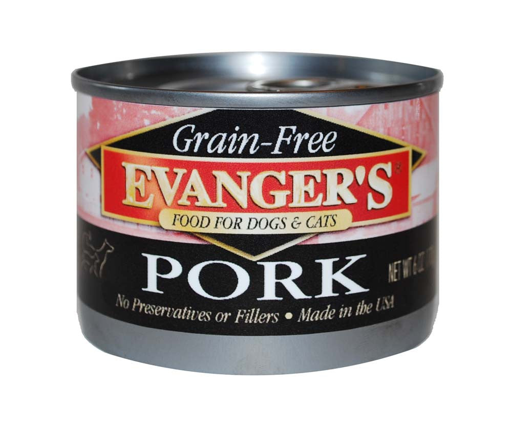 Evanger's Grain-Free Wet Dog & Cat Food Pork 6oz 24pk