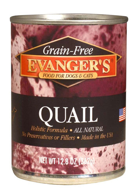 Evanger’s Grain - Free Wet Dog & Cat Food Quail 12.8oz 12pk