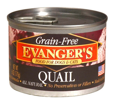 Evanger's Grain-Free Wet Dog & Cat Food Quail 6oz 24pk