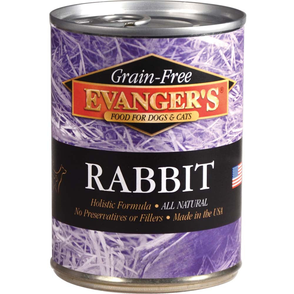 Evanger's Grain-Free Wet Dog & Cat Food Rabbit 12.8oz 12pk