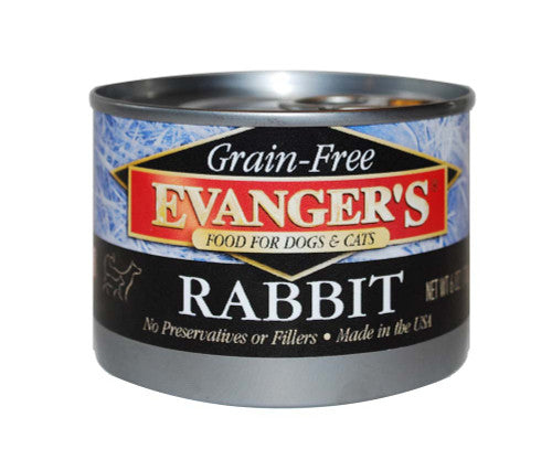 Evanger’s Grain - Free Wet Dog & Cat Food Rabbit 6oz 24pk