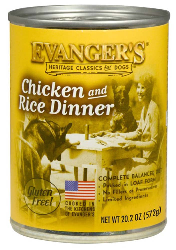 Evanger's Heritage Classic Wet Dog Food Chicken & Rice 20.2oz 12pk