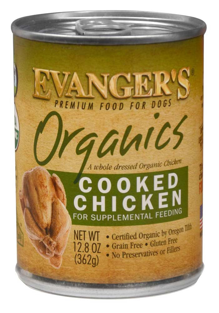 Evanger's Organics Wet Dog Food Cooked Chicken 12.8oz 12pk