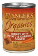 Evanger’s Organics Wet Dog Food Turkey w/Potato & Carrots 12.8oz 12pk