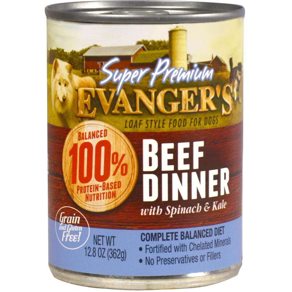 Evanger's Super Premium Wet Dog Food Beef 12.8oz 12pk