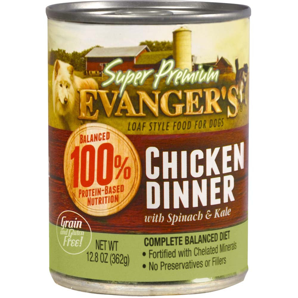 Evanger's Super Premium Wet Dog Food Chicken 12.8oz 12pk