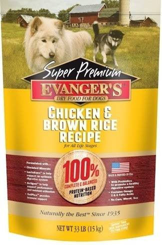 Evangers Super Premium Chicken With Brown Rice Dry Dog Food-33-lb-{L-1} 077627401190
