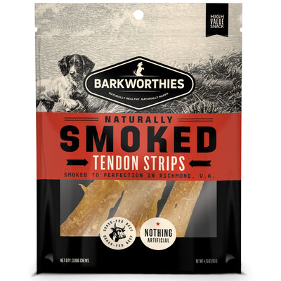 Barkworthies Smoked Tendon Strips Dog Treat 3 ct 840139131752