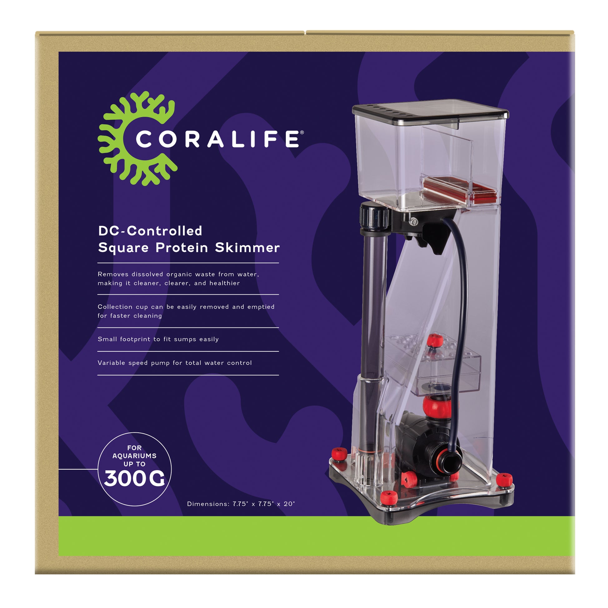 Coralife DC-Controlled Square Protein Skimmer 300 g 096316002838