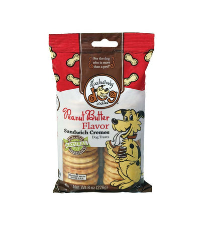 Exclusively Pet Peanut Butter Flavor Sandwich Cremes Dog Treats 8 oz