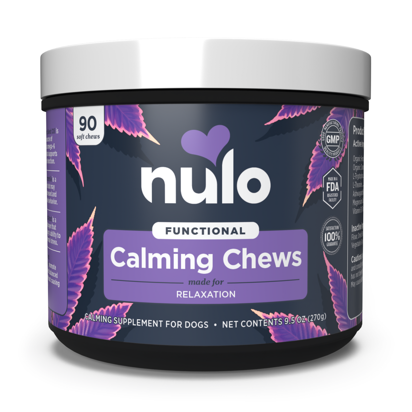 Nulo Functional Calming Soft Chew Supplements for Dogs 9.5 oz 811939027026