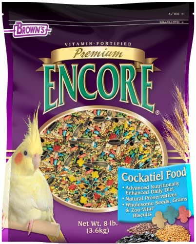 F.M. Brown’s Encore Premium Cockatiel Food 8# C=6 - Bird