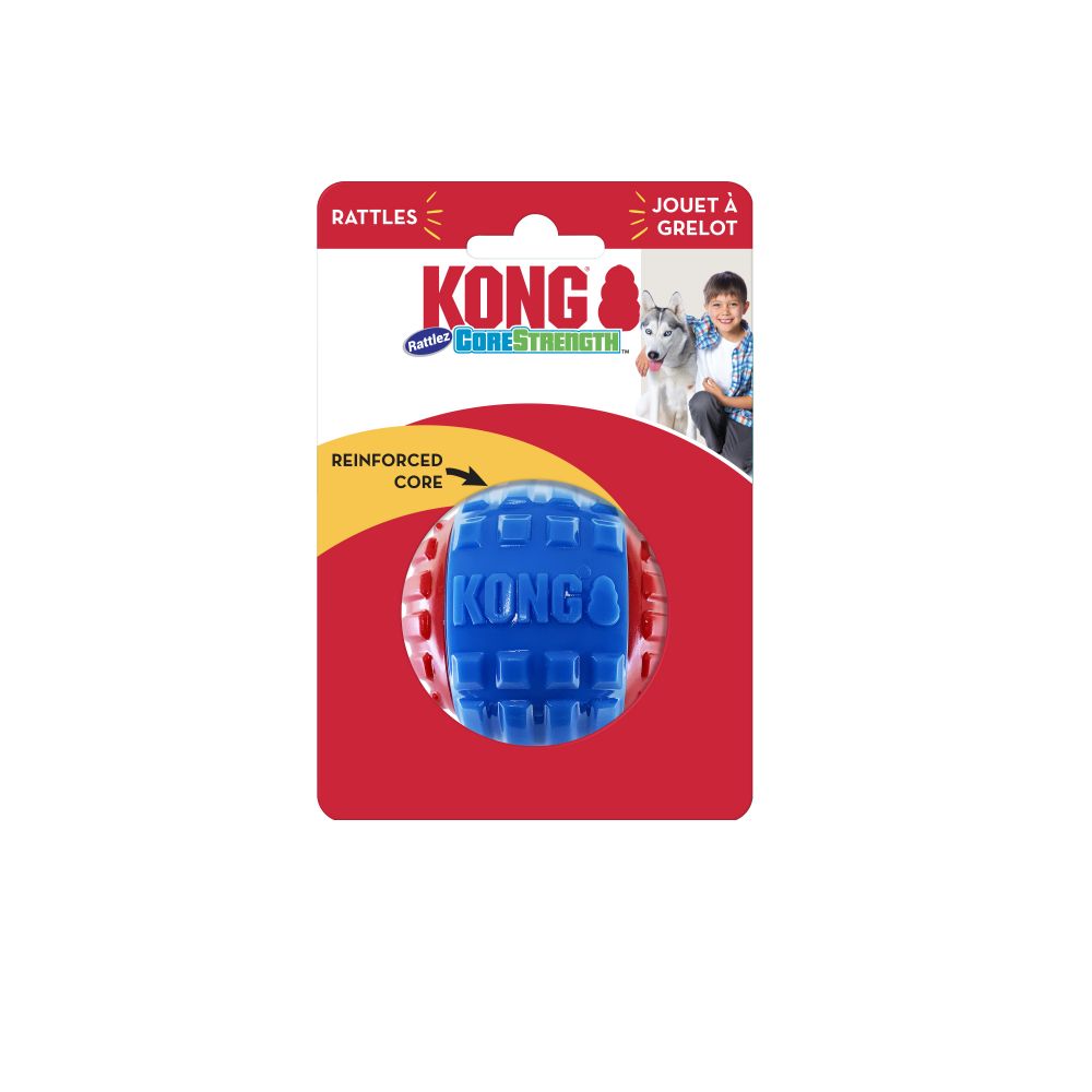 KONG CoreStrength Rattlez Dog Toy Ball Large 035585502038