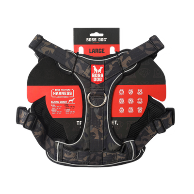 Boss Dog Tactical Dog Harness Black Camo Large 860012005444