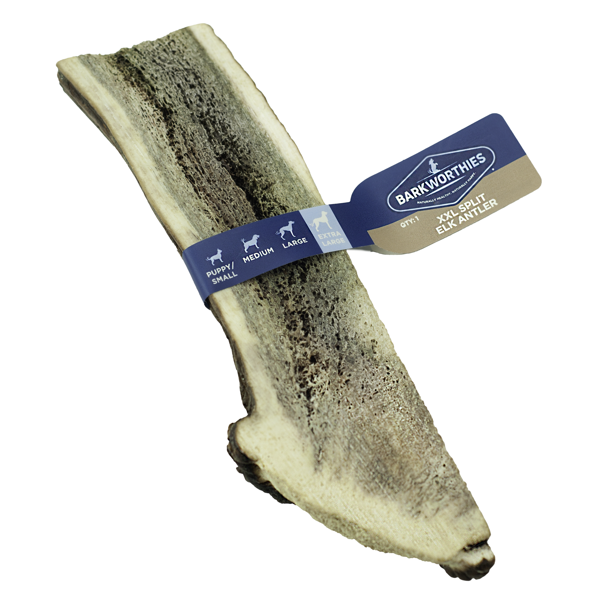 Barkworthies Split Elk Antler Dog Treat 2X-Large 840139126741