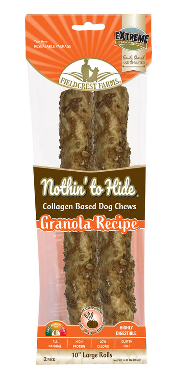 Fieldcrest Farms Nothin' To Hide Roll Dog Treat Granola Large, 10 in 810002633782