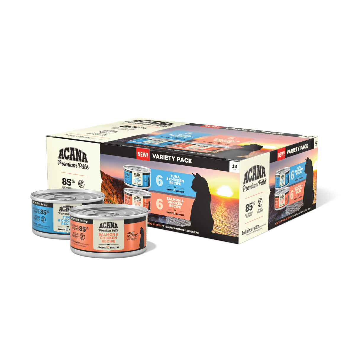 Acana Premium Pâté Canned Cat Food Variety Pack (Tuna/Chicken & Salmon/Chicken) 2ea/3 oz 064992723736