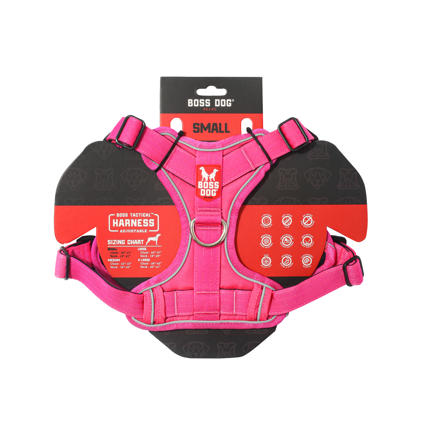 Boss Dog Tactical Dog Harness Hot Pink Small 850065051406