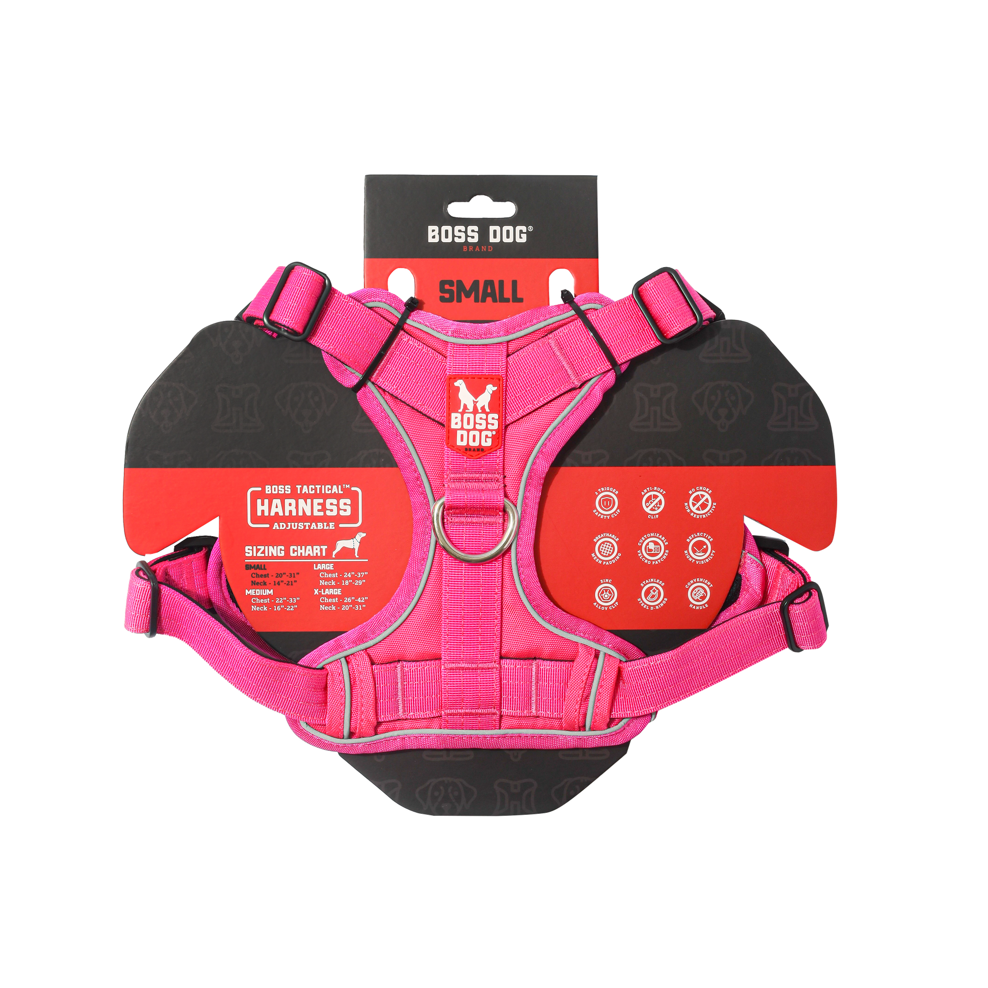 Boss Dog Tactical Dog Harness Hot Pink Small 850065051406