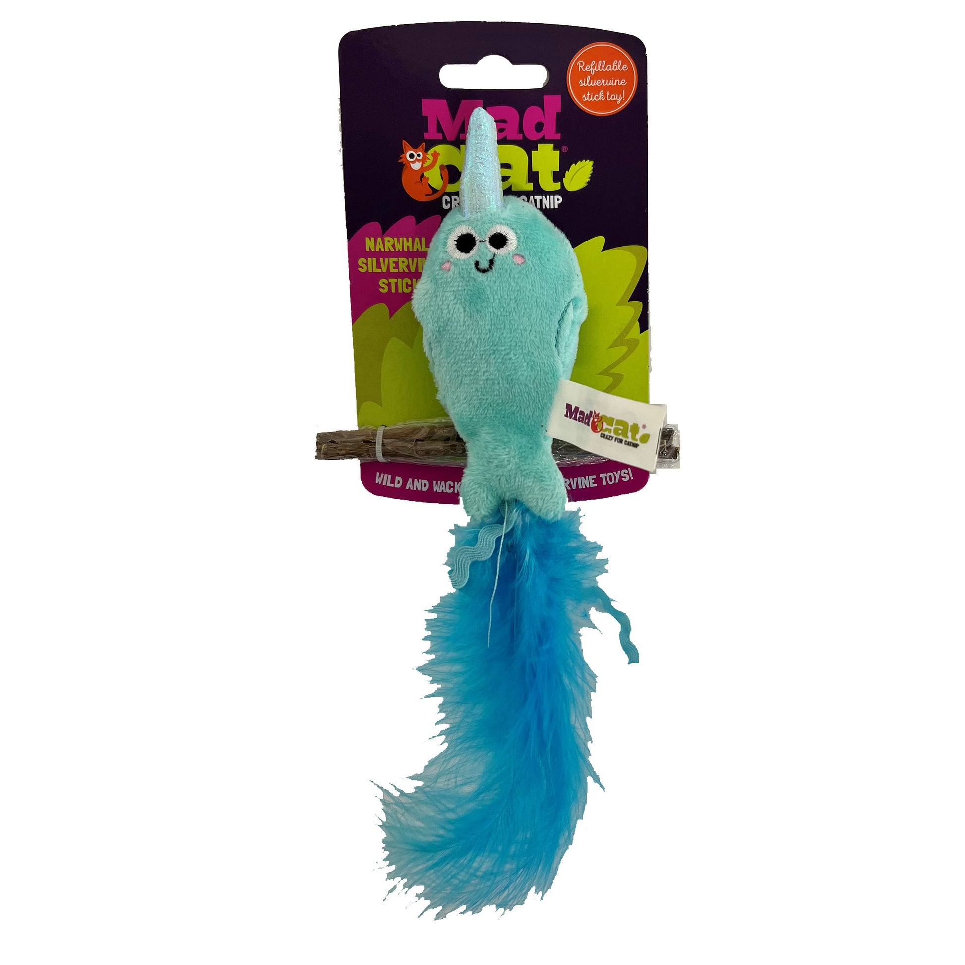 Mad Cat Narwhal with Silvervine Cat Toy Small 780824152078
