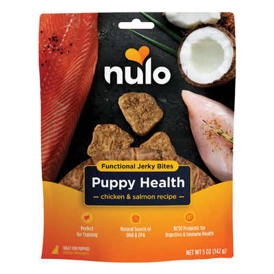 Nulo Functional Jerky Bites Puppy Health Dog Treats Chicken & Salmon 5 oz 810125291098