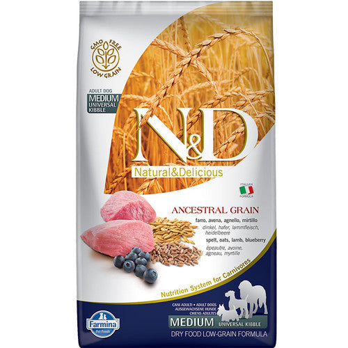 Farmina N&d Ancestral Low Grain Medium Adult Lamb & Blueberry Dry Dog Food - 5.5 - lb - {L + x}(DD)