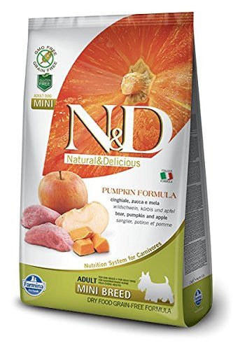 Farmina N&d Grain-free Pumpkin Boar & Apple Adult Dog Mini 5.5lb {L+1x} 8010276033291