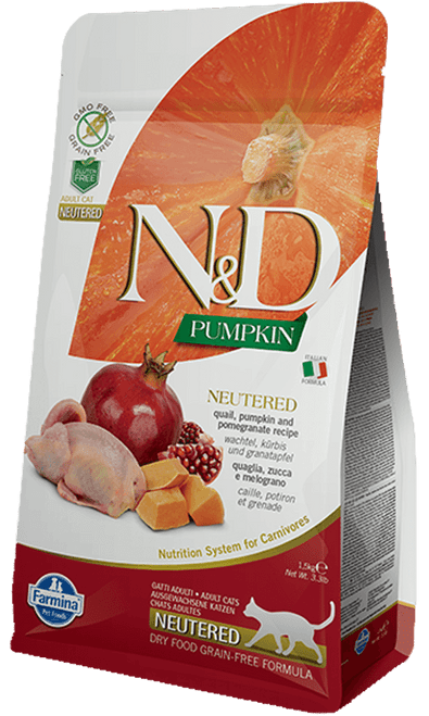 Farmina N&d Grain - free Pumpkin Quail & Pomegranate Neutered Cat 3.3lb {L + 1x}