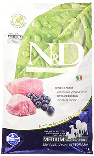 Farmina N&d Natural And Delicious Grain Free Medium Adult Lamb & Blueberry Dry Dog Food - 5.5 - lb - {L + 1}