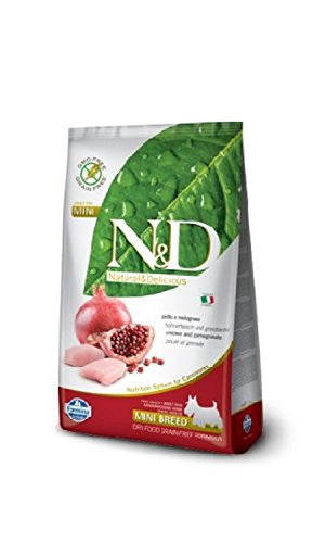 Farmina N&d Natural And Delicious Grain Free Mini Adult Chicken & Pomegranate Dry Dog Food - 15.4 - lb - {L + 1x}