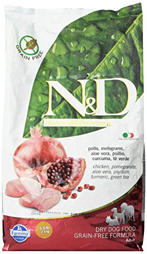 Farmina N&d Natural And Delicious Medium/maxi Adult Chicken & Pomegranate Dry Dog Food-5.5-lb-{L+x} 8010276036049
