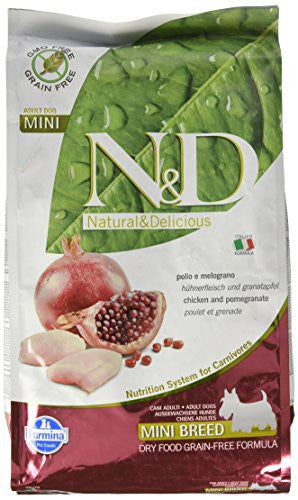 Farmina N&d Natural And Delicious Mini Adult Chicken & Pomegrnate Dry Dog Food-5.5-lb-{L-x} 8010276021151