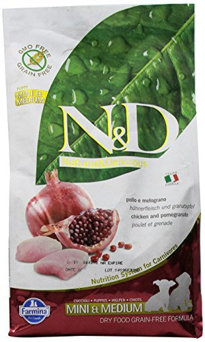 Farmina N&d Natural And Delicious Mini & Medium Puppy Chicken & Pomegranate Dry Dog Food-5.5-lb-{L+1} 8010276035998