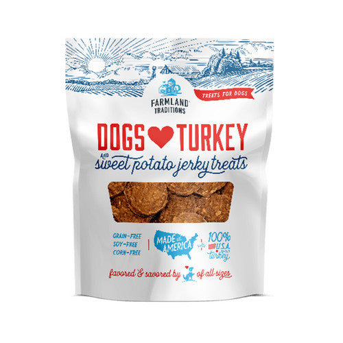 Farmland Traditions Dogs Love Turkey & Sweet Potato Jerky Treats 16 oz - Dog