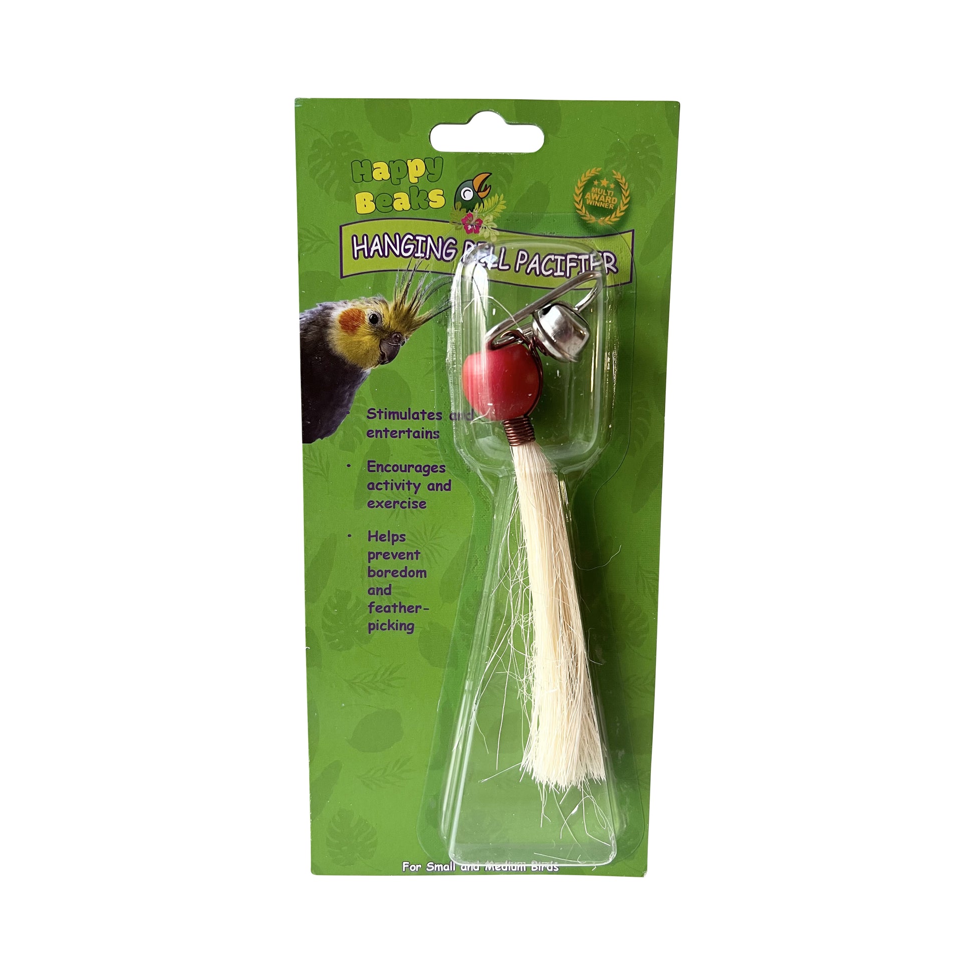 A & E Cages Happy Beaks Preening Toy with Bell Bird Toy Large 644472008715