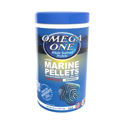 Omega One Marine Sinking Pellet Fish Food Large Pellets 20 oz 698220045118