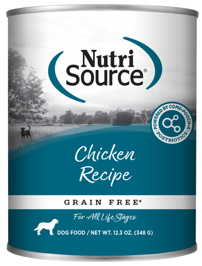 NutriSource Grain Free Canned Dog Food Chicken 12ea/12.3 oz 073893021230
