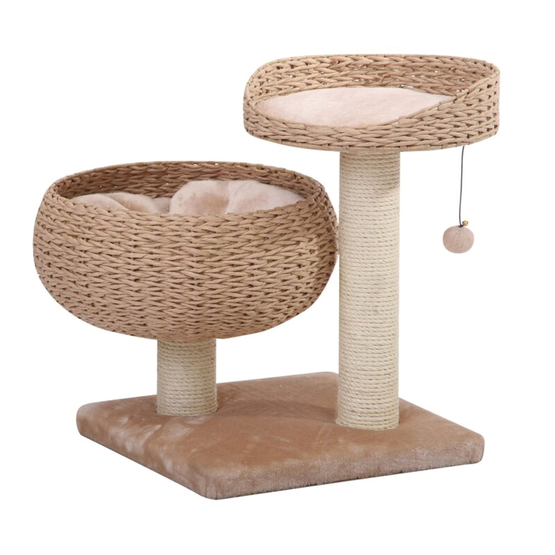 PetPals Cozy 2-Level Cat Perch Tree Beige & Cream 23 in 818483010795