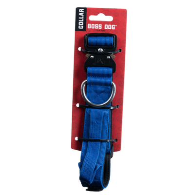 Boss Dog Tactical Adjustable Dog Collar Blue Medium, 15-18 in 850010391199