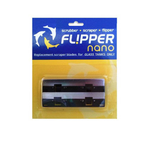 Flipper Cleaner Stainless Steel Replacement Blades for Glass Aquariums Black Nano 2 Pack - Aquarium