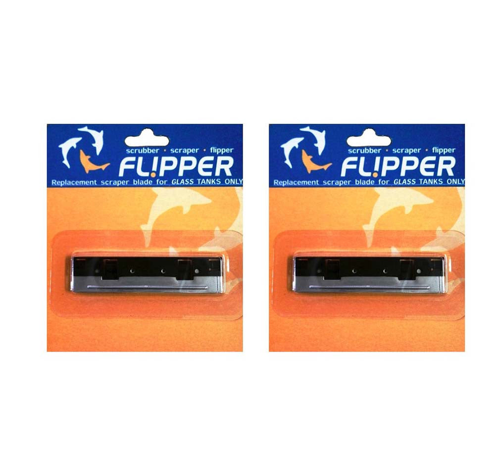 Flipper Cleaner Stainless Steel Replacement Blades for Glass Aquariums Black Standard 2 Pack