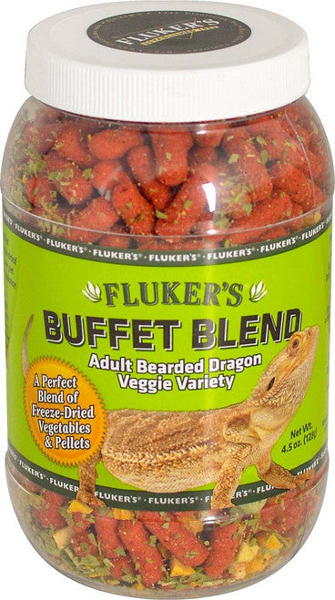 Fluker’s Buffet Blend Adult Bearded Dragon Veggie Variety Freeze Dried Food 4.5 oz - Reptile